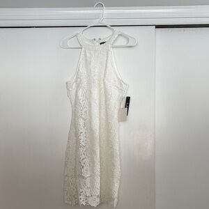 Lulu's NWT M white lace halter mini dress